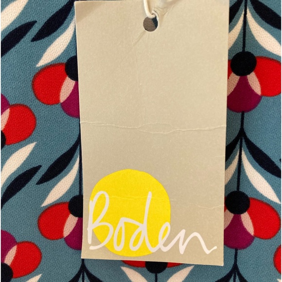 Boden Violette Dress Heritage Blue Petal Head Flutter Hem 16L NWT - Picture 4 of 13